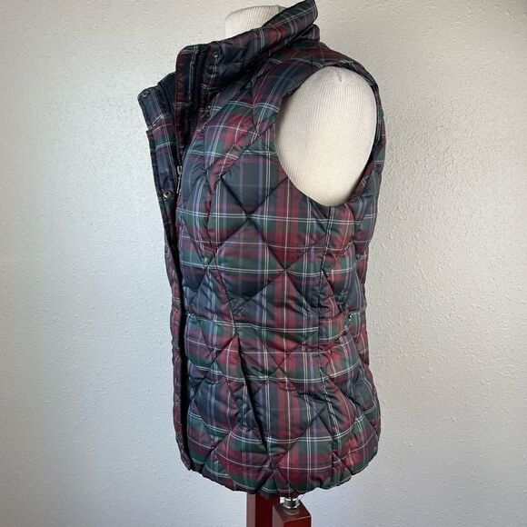 Eddie Bauer Plaid Goose Down Vest Size M EUC - Picture 4 of 7